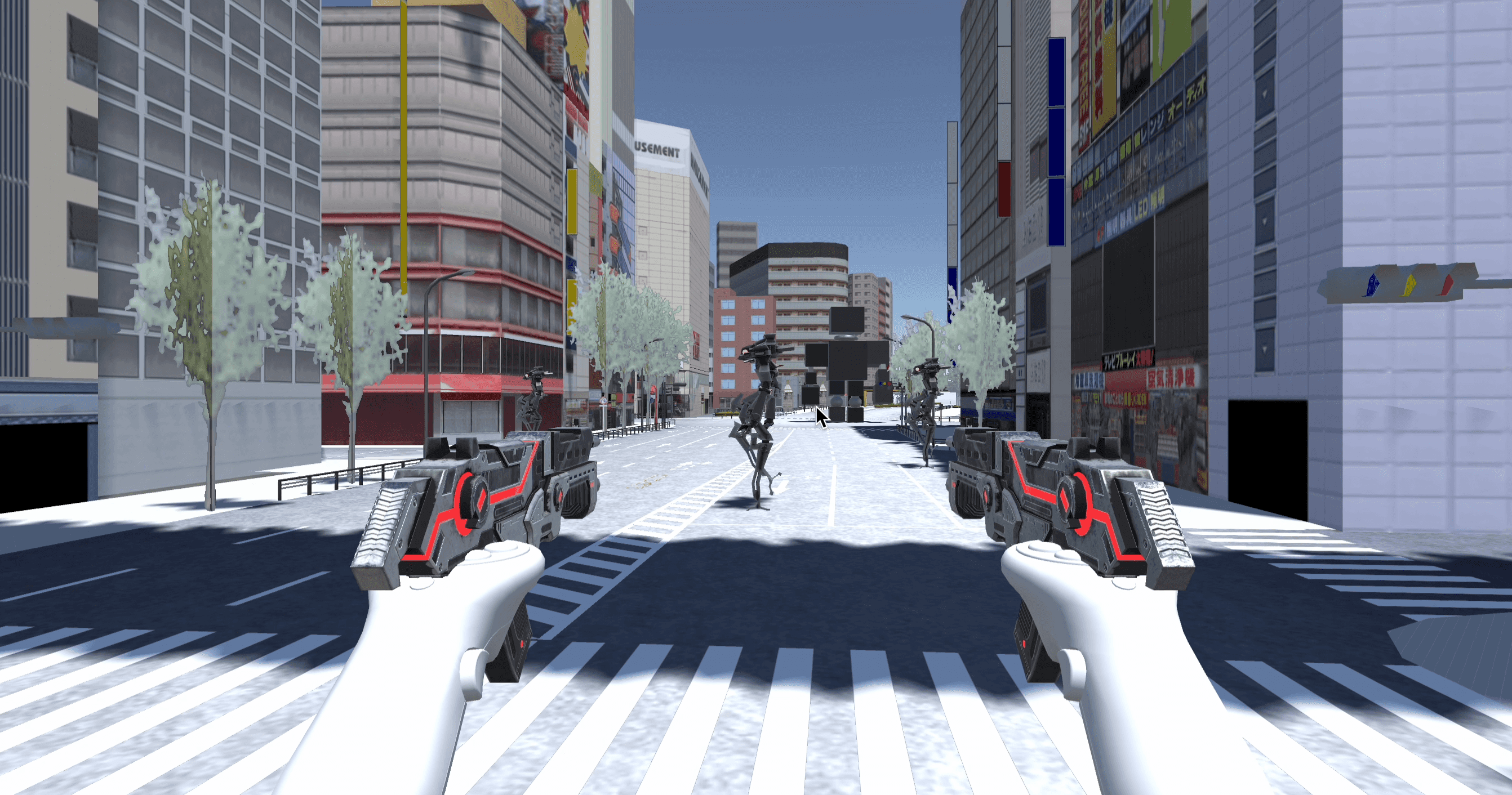 シューティングゲームのプレイ画面