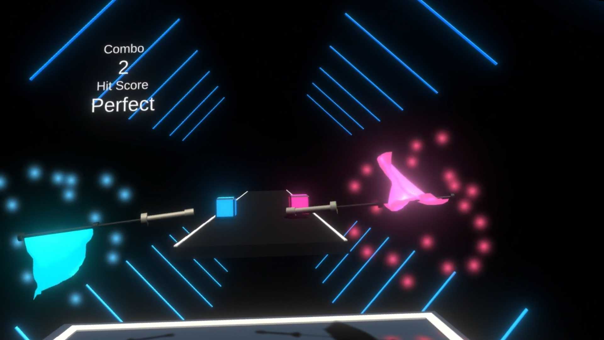 リズムゲームのプレイ画面